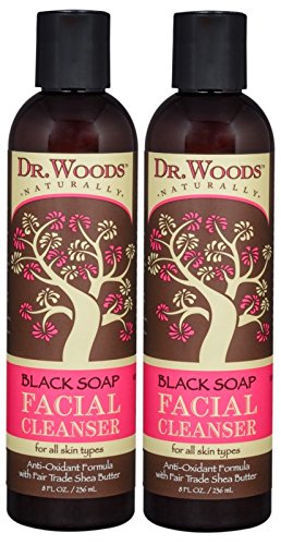 Product Cover Dr. Woods Black Soap Liquid Facial Cleanser with Organic Shea Butter, 8 Ounce (Pack of 2)