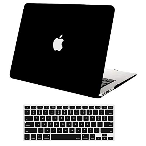 Product Cover MOSISO Plastic Hard Shell Case & Keyboard Cover Skin Only Compatible with MacBook Air 11 Inch (Models: A1370 & A1465), Black