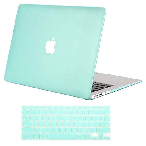 Product Cover MOSISO Plastic Hard Shell Case & Keyboard Cover Skin Only Compatible with MacBook Air 11 Inch (Models: A1370 & A1465), Mint Green