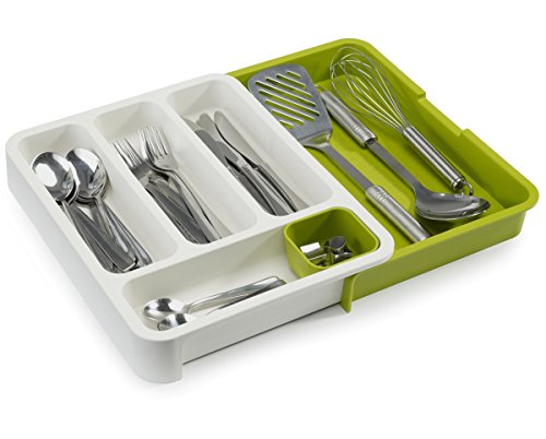 Product Cover House of Quirk Drawer Store Expandable Cutlery Tray - Green
