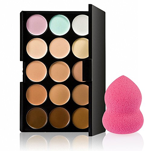 Product Cover Generic 15 Colors Contour Concealer Palette+ 1 Beauty Flawless Makeup Blender Puff