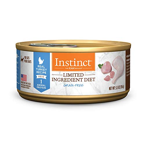 Product Cover Instinct Limited Ingredient Diet Grain Free Real Turkey Recipe Natural Wet Canned Cat Food by Nature's Variety, 5.5 oz. Cans (Case of 12)