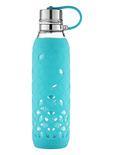 Product Cover Contigo Purity Glass Water Bottle with Petal Sleeve, 20oz, Scuba