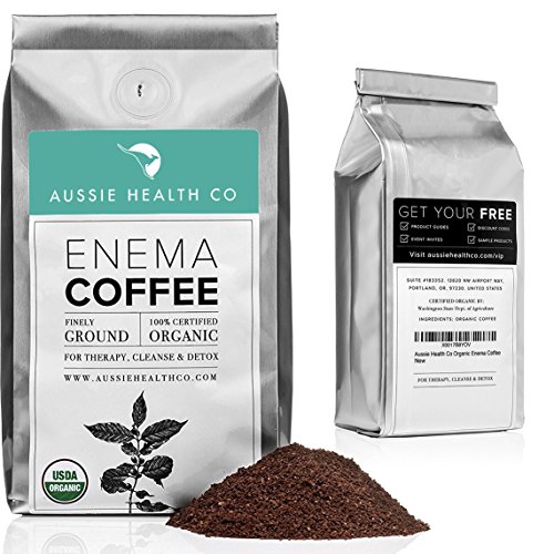 Product Cover AUSSIE HEALTH CO 419° Roasted Organic Enema Coffee - 1 Pound Bag - Ideal for Gerson Coffee Enemas and Cleanses - 100% USDA Certified Organic, Pre-Ground Beans, Made in Seattle