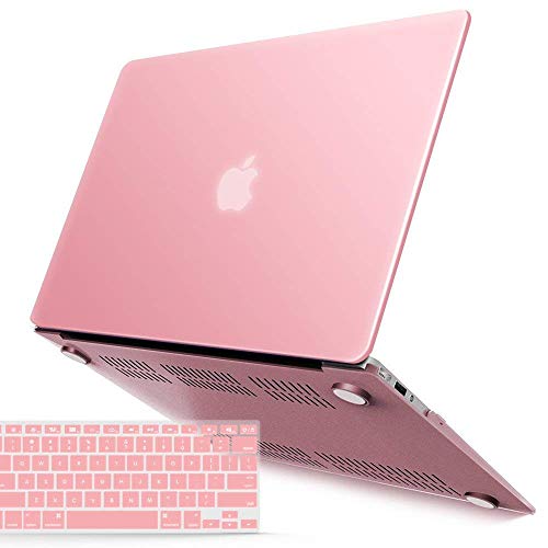 Product Cover IBENZER MacBook Air 13 Inch Case A1466 A1369, Hard Shell Case with Keyboard Cover for Apple Mac Air 13 Old Version 2017 2016 2015 2014 2013 2012 2011 2010, Pink, A13PK+1A