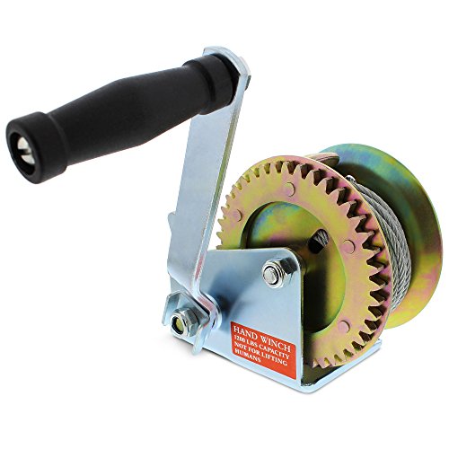 Product Cover ABN Hand Winch Crank Gear Winch & Cable Heavy Duty, up to 1200lbs for Trailer, Boat or ATV