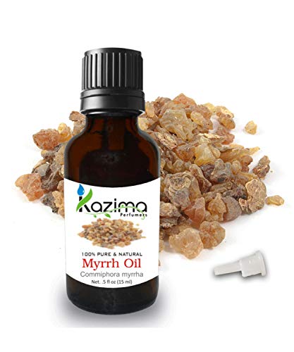 Product Cover KAZIMA Myrrh Essential Oil - 100% Pure Natural & Undiluted For Skin care & Hair treatment (15ml)
