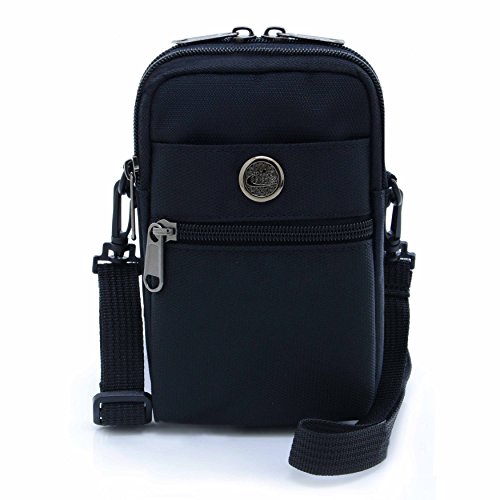 Product Cover Casual Water Resistant Nylon Waist Bag Security Pack Crossbody Phone Pouch for 6 inch Cell Phones(Black)