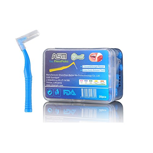 Product Cover Interdental Angled Brush,Back Teeth Brush Picks,Tooth Brush,20 each (Pack of 2)