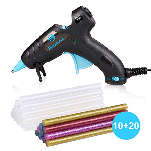 Product Cover Upgraded Blusmart Hot Glue Gun, 20W High Temperature, 20pcs Glue Sticks and 10 Colors Sticks , Ideal for Quick Repairs, DIY Projects & Arts(New Style)