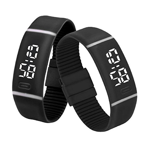 Product Cover Malltop LED Watch, Unisex Rubber Bracelet Water Resistant Touch Screen White LED Digital Display Sports Wrist Watch