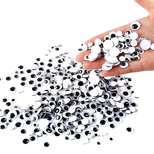 Product Cover DECORA 500 Pieces 6mm -12mm Black Wiggle Googly Eyes with Self-Adhesive