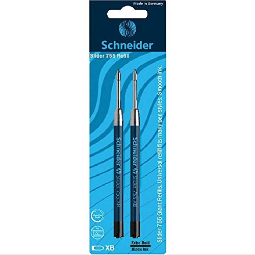 Product Cover Schneider Slider 755 XB Ballpoint Pen Refill, Black, Pack of 2 (175691)