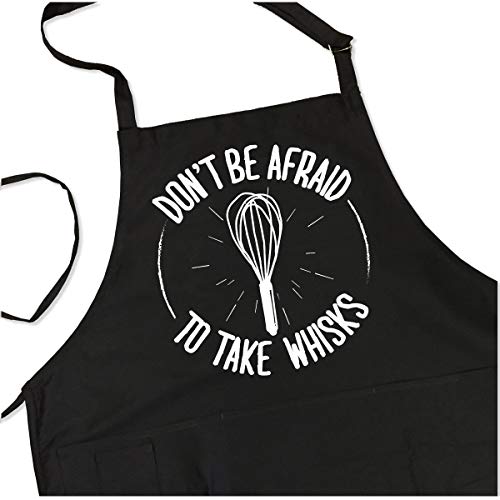 Product Cover ApronMen - Don't Be Afraid To Take Whisks Apron - BBQ Grill Apron - 1 Size Fits All Chef Apron Poly/Cotton 4 Utility Pockets, Adjustable Neck and Extra Long Waist Ties