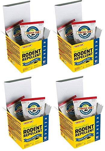 Product Cover Fresh Cab FC6 Botanical Rodent Repellent Keeps Mice and Rats Out, Federal EPA Registered for Use Indoors and in Enclosed Spaces, 2.5 Ounce x 4 Scent Pouches x 4 Pack (Total 16 Pouches)