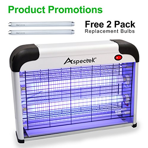 Product Cover Aspectek Upgraded 20W Electronic Bug Zapper, Insect Killer - Mosquito, Fly, Moth, Wasp, Beetle & Other pests Killer for Indoor Residential & Commercial