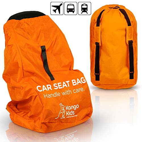 Product Cover KangoKids Car Seat Travel Bag - Waterproof Carseat, Booster, Backpack Cover - Easy Carry Gate Check Bag for Airport - Extra Large, Durable Carrier with Handle and Adjustable, Padded Straps