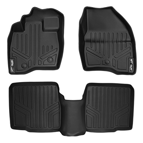Product Cover MAXLINER Floor Mats 2 Row Liner Set Black for 2017-2018 Ford Explorer Without 2nd Row Center Console