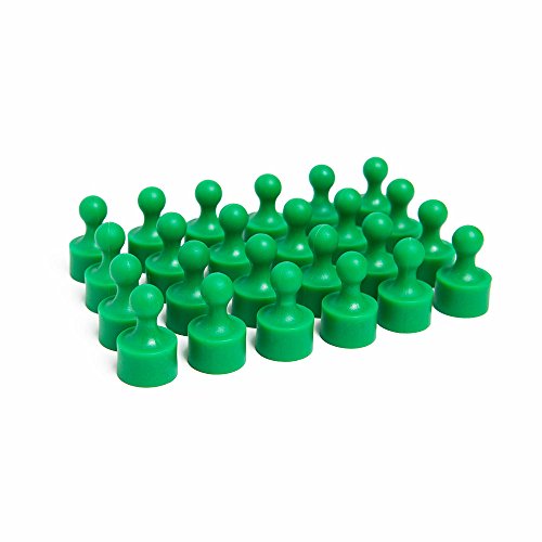 Product Cover 24 Bright Green Magnetic Pins, Pawn Style - Perfect for Fun Fridge Magnets, Whiteboards, Cabinets, Photo Magnets for Refrigerator, and More!