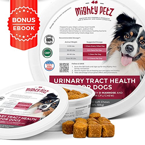Product Cover MAX Cranberry for Dogs - Cures & Prevents Painful UTI Urinary Tract Infections. Bladder Support Pills & Kidney Health. No More Antibiotics & Incontinence! D-Mannose & Probiotics Chews, Save on Vet