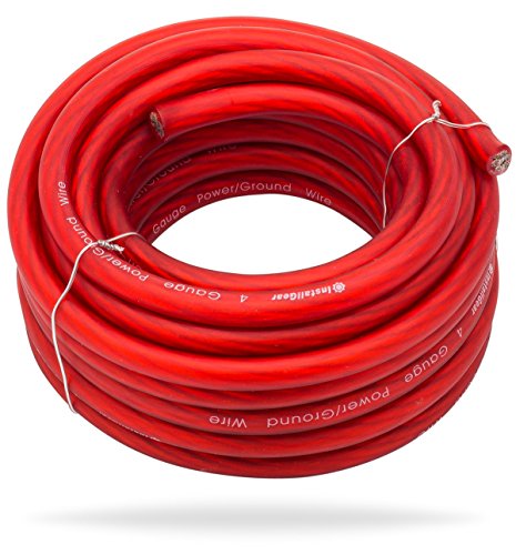 Product Cover InstallGear 4 Gauge Red 25ft Power/Ground Wire True Spec and Soft Touch Cable