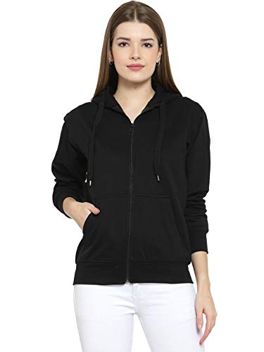 Product Cover Scott International Women's Premium Cotton Pullover Hoodie Sweatshirt with Zip - Black