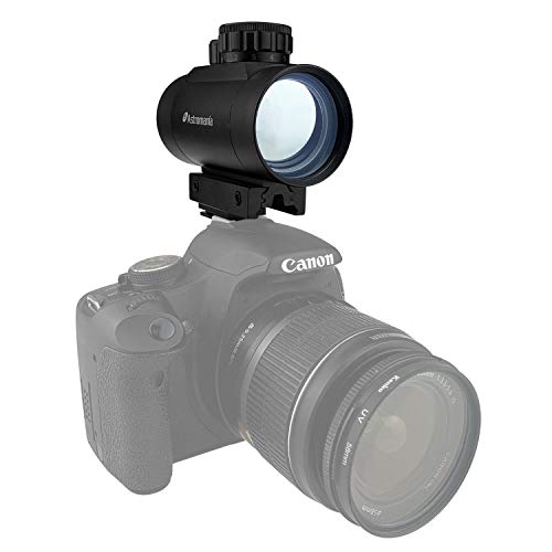 Product Cover Astromania 1X40RD Reflex Red Green Dot Sight Lighted Scope Mount to fix to a DSLR Camera Flash Type Connection