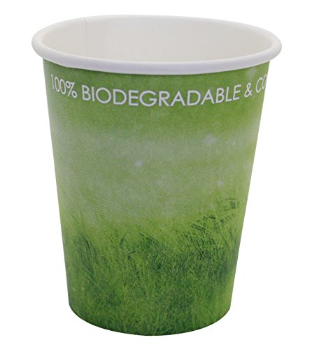 Product Cover Paper Hot Cup,Eco-friendly,100% Blodegradable&Compostable (Green Grass, 8 OZ 50 count)