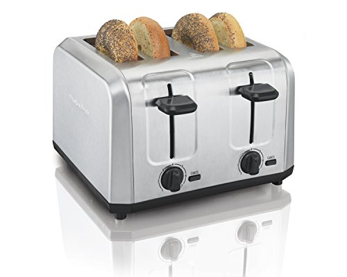 Product Cover Hamilton Beach Brushed Stainless Steel 4 Slice Extra Wide Toaster with Shade Selector, Toast Boost, Slide-Out Crumb Tray, Auto-Shutoff and Cancel Button (24910)