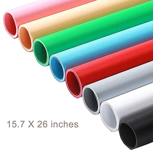 Product Cover Selens 15.7X26INCH Photography Color Backdrop Paper Matte PVC Background 9 in 1 Kit