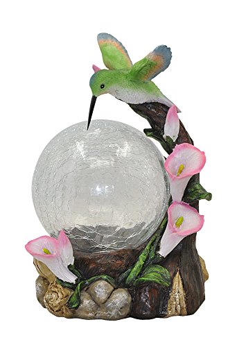 Product Cover Moonrays 92365 Hummingbird Globe Garden Statue with Solar Powered Color-Changing LED, Multicolor