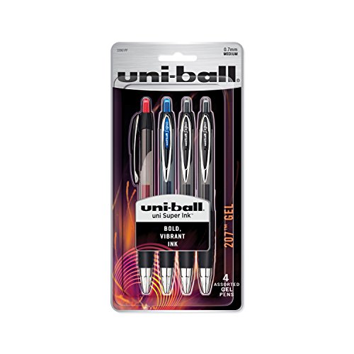 Product Cover uni-ball 207 Retractable Gel Pens, Medium Point (0.7mm), Assorted Colors, 4 Count