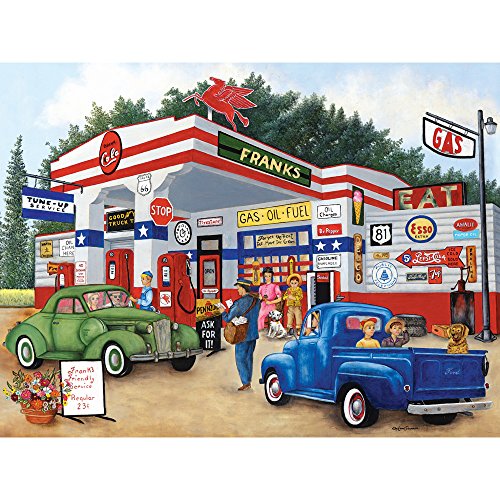 Product Cover Bits and Pieces - 300 Large Piece Jigsaw Puzzle for Adults - Frank's Friendly Service - 300 pc Americana Summer Jigsaw by Artist Kay Lamb Shannon