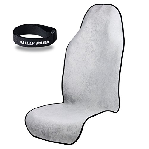 Product Cover AULLY PARK Universal Waterproof Car Seat Cover Protector - Save Your Automobile Seat from Sweat, Stains, Spills, Smells - Great for After Workouts, Gym, Sports, Yoga, Running, Beach, Dog Park (Gray)