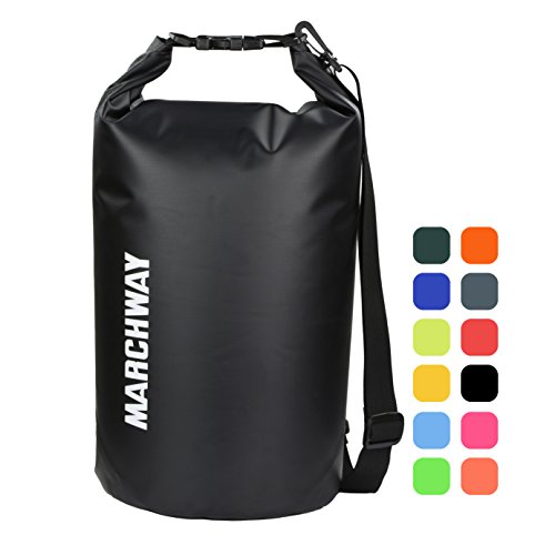Product Cover Floating Waterproof Dry Bag 5L/10L/20L/30L, Roll Top Sack Keeps Gear Dry for Marine Kayaking Rafting Boating Swimming Camping Hiking Beach Fishing Backpacking Surfing Skiing Snowboarding (Black, 20L)