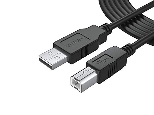 Product Cover Pwr 25Ft Extra Long USB-Printer-Cable 2.0 for HP OfficeJet Laserjet Envy; Canon Pixma; Epson Workforce, Stylus, Expression Home; Brother; Silhouette Cameo; Dell Scanner Fax High Speed Cord (7.2 m)