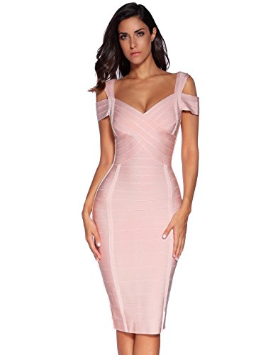 Product Cover meilun Women's Off Shoulder V Neck Bandage Clubwear Party Bodycon Dress