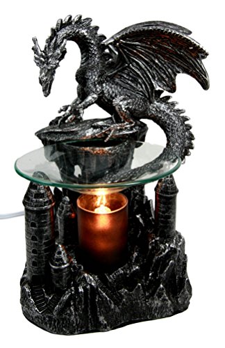Product Cover Ebros Smaug Castle Guardian Dragon Electric Oil Burner Tart Warmer Aroma Scent Statue 9.5