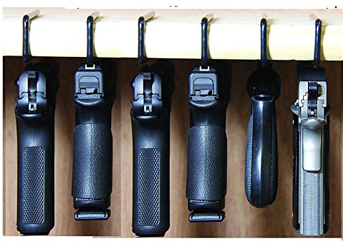 Product Cover Safety Solutions For Gun Storage Pack of 6 Original Pistol Handgun Hangers (Hand made in USA) (6 hangers)