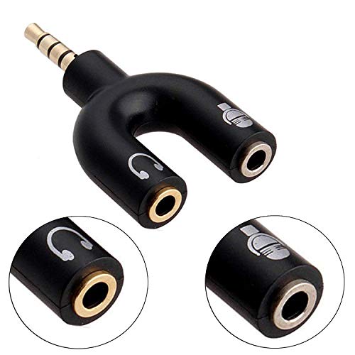 Product Cover TULMAN 3.5mm Jack 1 Male to 2 Female Mic Audio Y Splitter Headphone Microphone Adapter - Black