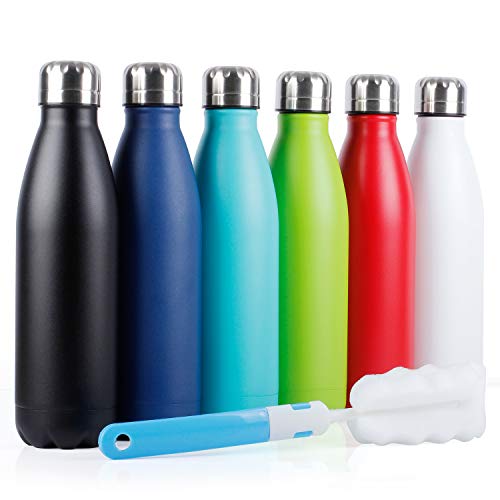 Product Cover Sfee 17oz Insulated Water Bottle Stainless Steel Double Wall Vacuum Bottle Cup Leak Proof Keeps Hot and Cold Drinks BPA Free for Kids Outdoor Sports Camping Hiking Cycling Gym with Cleaning Brush