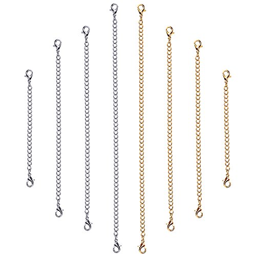 Product Cover Outus Stainless Steel Necklace Bracelet Extender Chain Set, 8 Pieces (Gold, Silver)