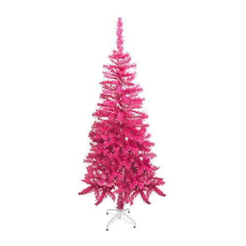 Product Cover ALEKO CTP60H22 Artificial Holiday Christmas Tree Premium Pine with Stand 5 Foot Soft Coral Pink