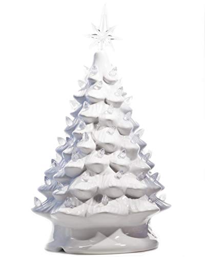Product Cover ReLive Christmas is Forever Lighted Tabletop Ceramic Tree, 14.5-Inch White Tree with White Lights