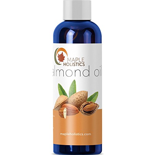 Product Cover Sweet Almond Oil for Skin Hair Nails - Pure Cold Pressed Carrier Oil - Moisturizing Anti-Aging Facial Treatment - Beauty Oil - Massage Oil for Pregnancy Stretch Marks + Scars - Increase Hair Growth