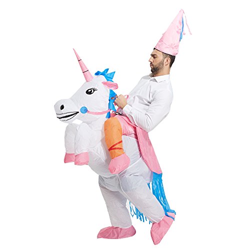 Product Cover TOLOCO Inflatable Unicorn Rider Costume | Inflatable Costumes For Adults Or Child | Halloween Costume | Blow Up Costume (Adult)