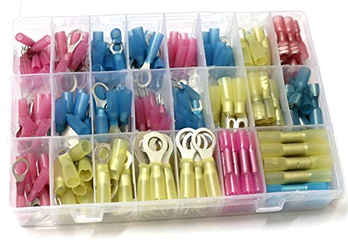 Product Cover Ginsco 250pcs Heat Shrink Wire Connector DIY Kit Waterproof Marine Automotive Terminals Set