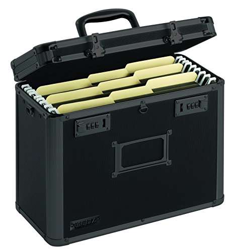 Product Cover Vaultz Locking Personal File Organizer Tote Box, Letter Size, Tactical Black (VZ00310)