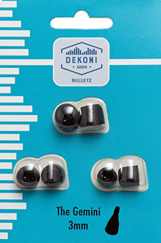 Product Cover Dekoni Audio Bulletz Moldable Memory Foam Isolation Earphone Tips, Black, 3mm, 3 Pack (Sample (S, M, L))