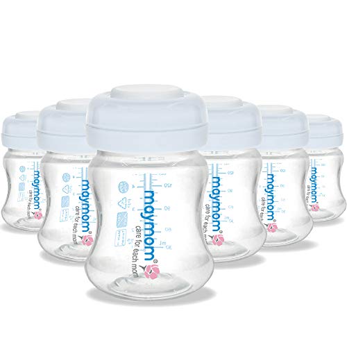Product Cover Maymom Wide-Mouth Milk Storage Collection Bottle with SureSeal Sealing Disk; Can Replace Spectra S1 S2 Bottles, 6 pc (4.7Oz/140mL, 6pc)